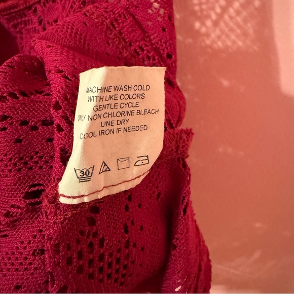 Maroon Racerback Lace Tank Top - Picture 5 of 5